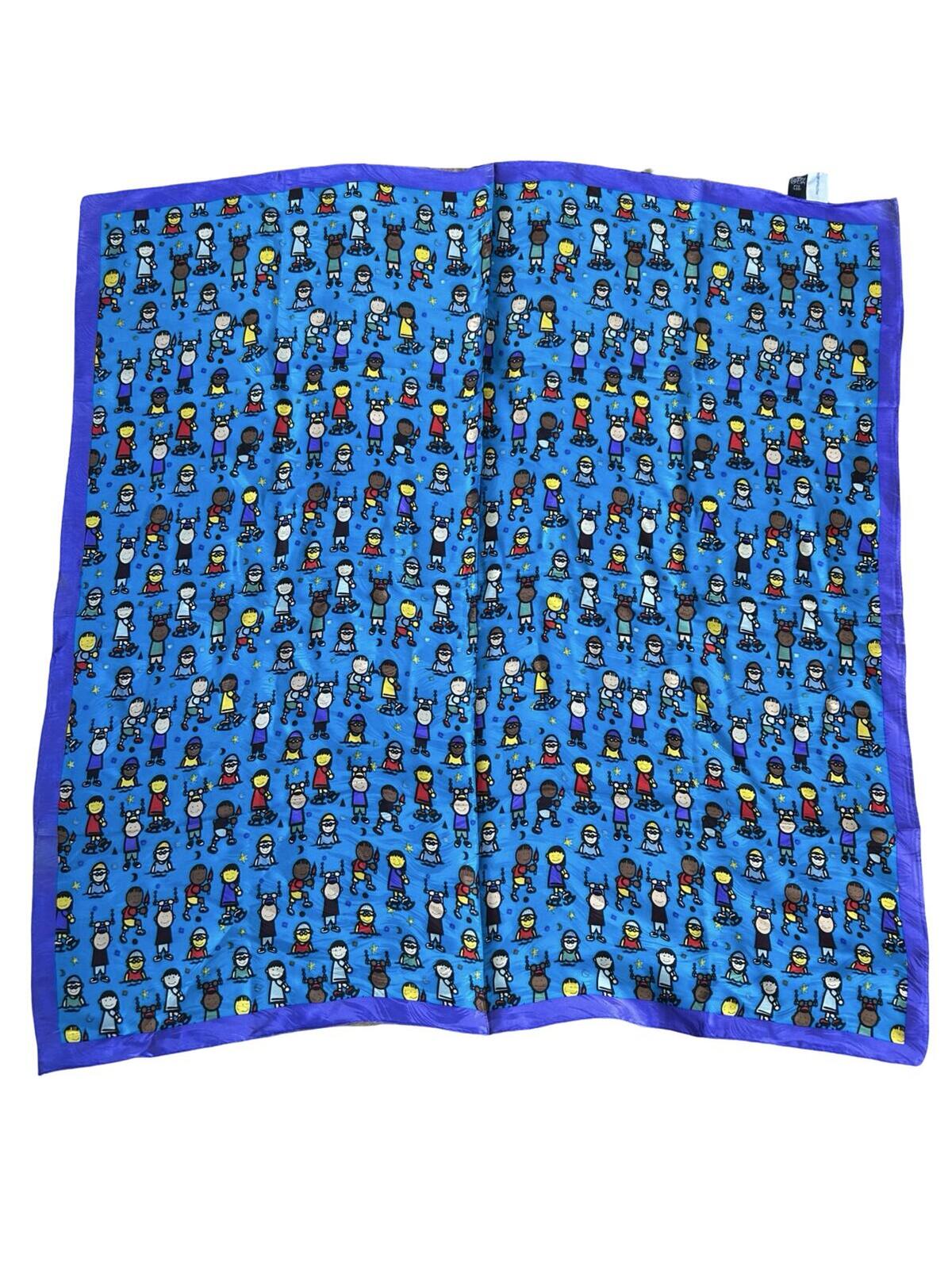 Geneva Silk Scarf Pastor Meritxell Connaught Children Roller Skating Blue 35x35